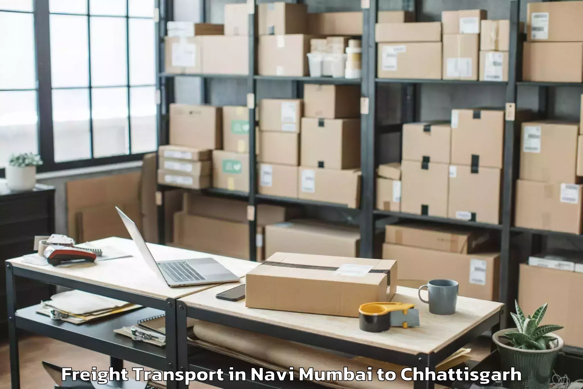 Affordable Navi Mumbai to Kharora Freight Transport